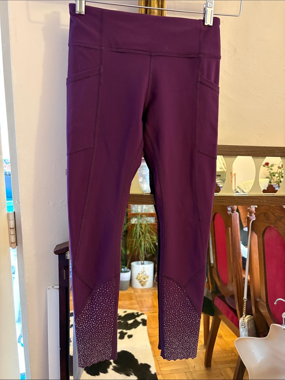 lululemon athletica Plum High-Rise Leggings with Rhinestone Hem